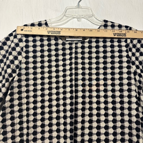 Bryn Walker Lucinda Checkered Black White Top XS Organic Cotton Made in USA - Picture 3 of 10